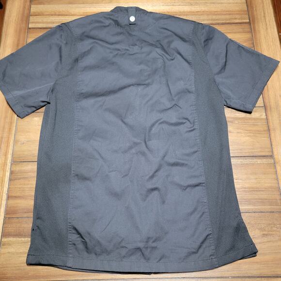 Chef Works Black Short Sleeve Zip Uniform Top - Size Medium - Picture 4 of 7